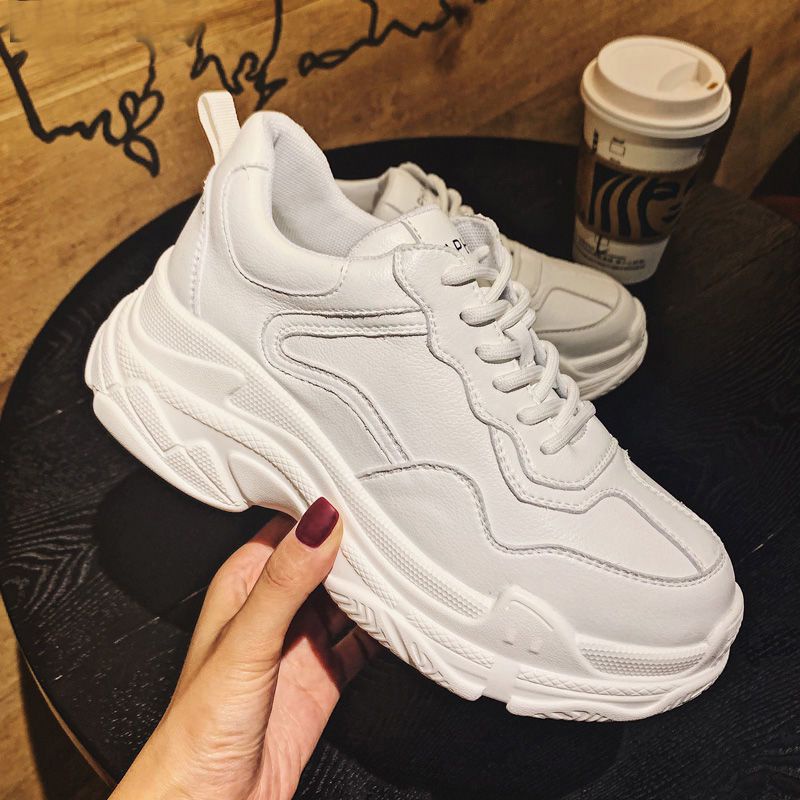 Fashion Rubber Korean Shoes for Women Thick Bottom White Shoes | Shopee ...