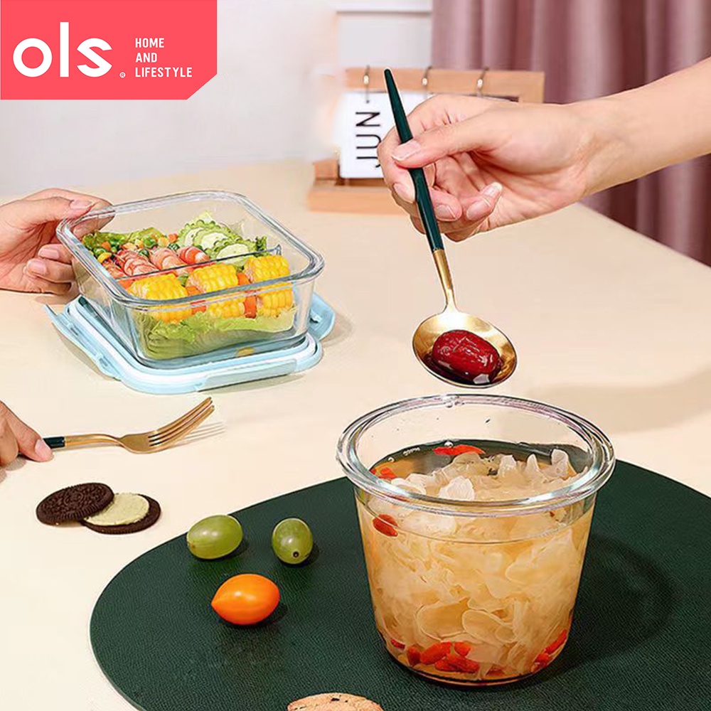 OLS Glass Food Keeper Airtight Soup Bowl Leakproof Crisper ...