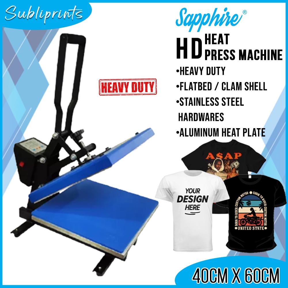 Sapphire HD Heat Press Machine 40cm X 60cm Heavy Duty Flatbed T shirt
