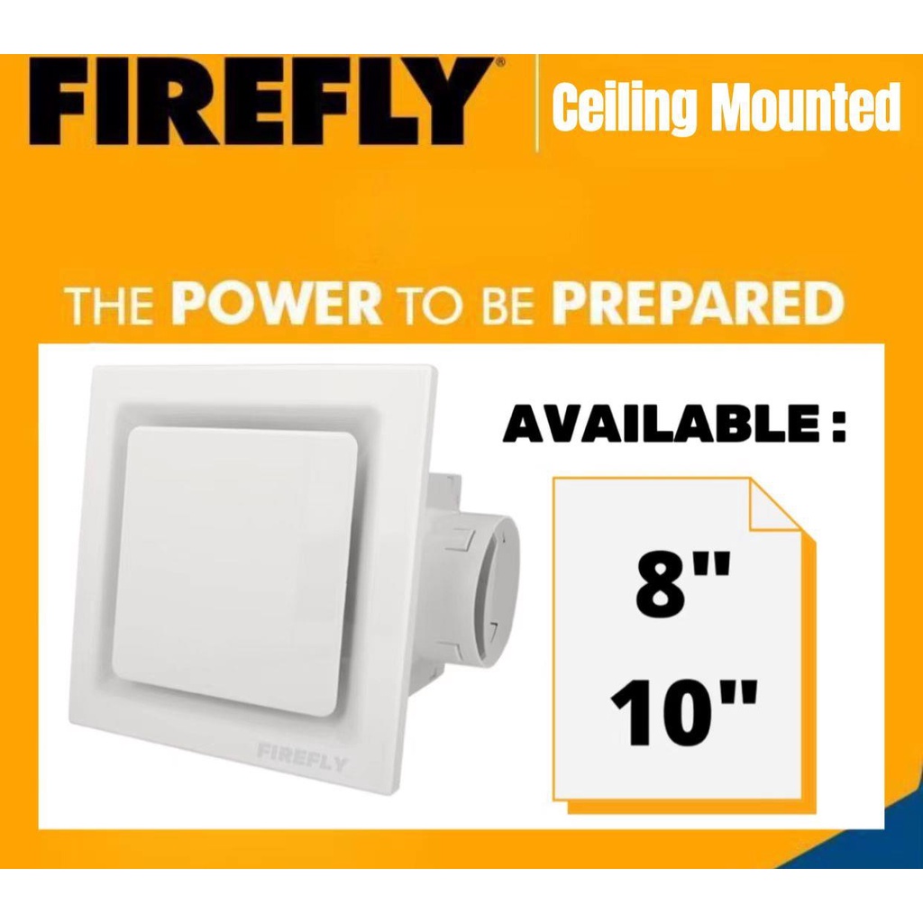 firefly Exhaust Fan 8" & 10" Low Power Consumption Ceiling Mounted