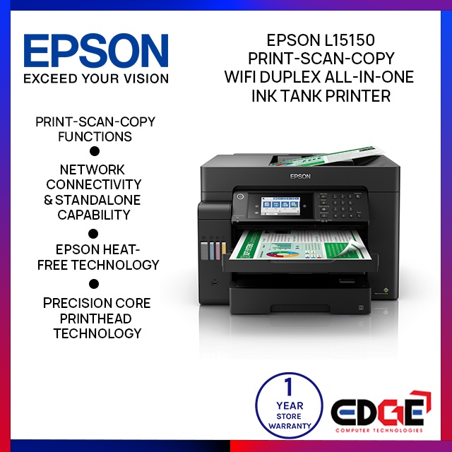 EDGE EPSON L15150 WIFI Duplex AllinOne Ink Tank Printer, PrintScan