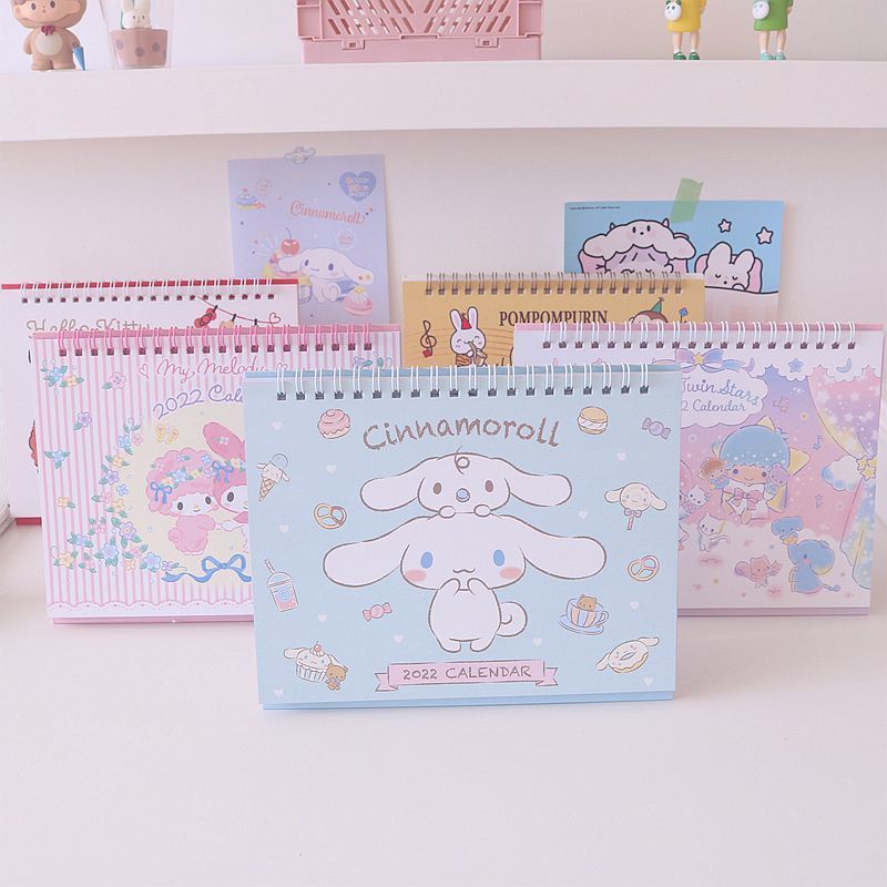 Happy Japanese Melody Little White Big-eared Dog Desk Calendar Desktop 