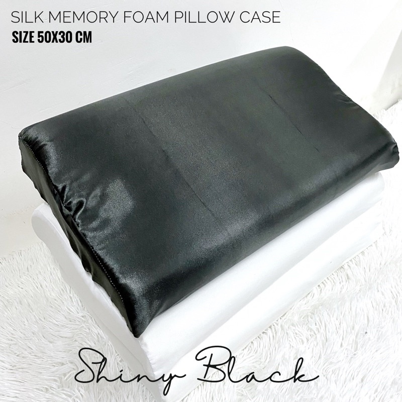 MEMORY FOAM SILK pillowcase 50x30cm Printed Latex Pillow case Shopee