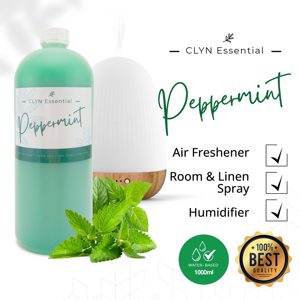 CLYN Essential Peppermint Humidifier/Diffuser Scent, Water-Based Linen ...