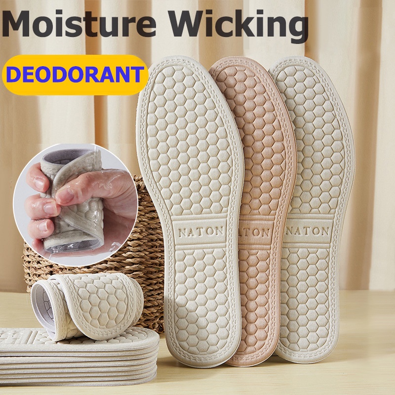 1Pair Deodorant Insoles Soft Shoes Pad Absorb-Sweat Breathable Comfort ...