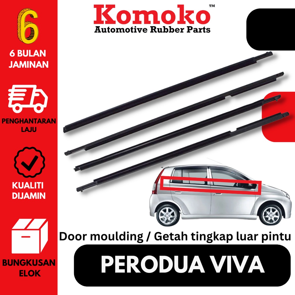 Komoko Perodua Viva/Viva Elite Door Molding/Rubber Outer Mirror Door Shopee Philippines
