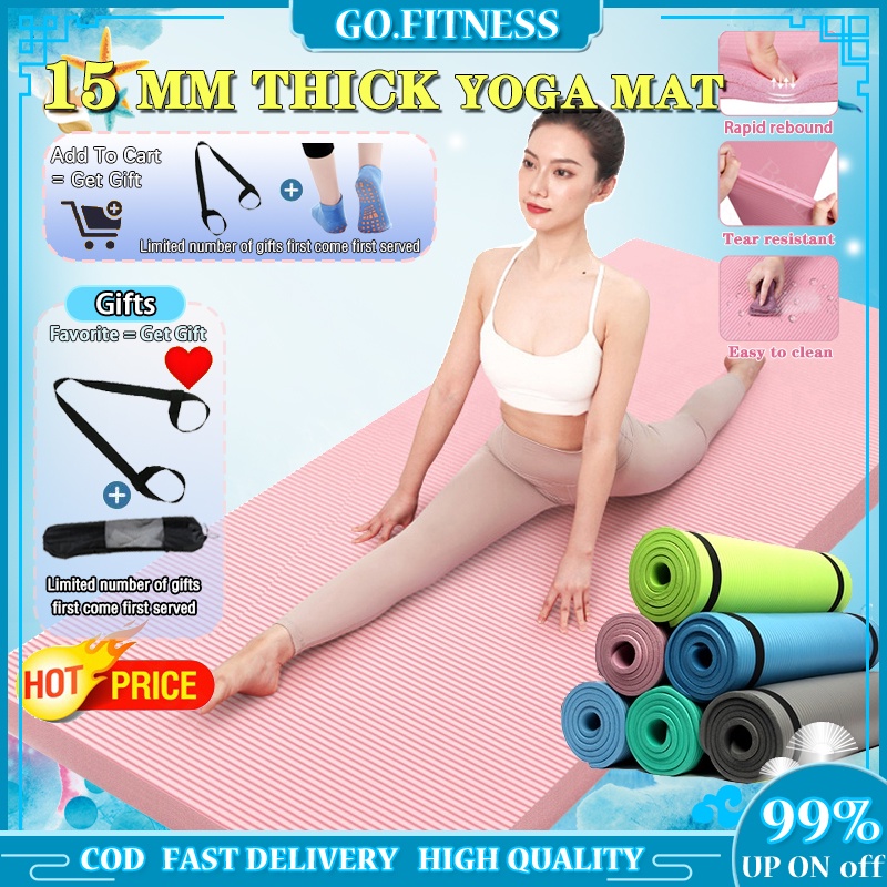 15MM Extra Thick Yoga Mat Exercise mat Non Slip Mat Tasteless Soft
