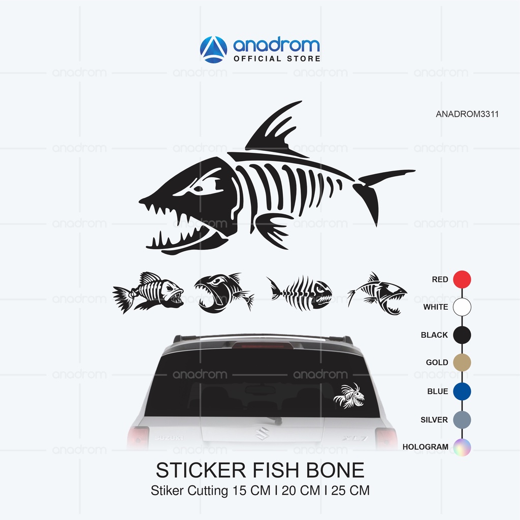 Sticker Fish Bone ISticker Glass Car & Motorcycle I Anadrom 3311 ...