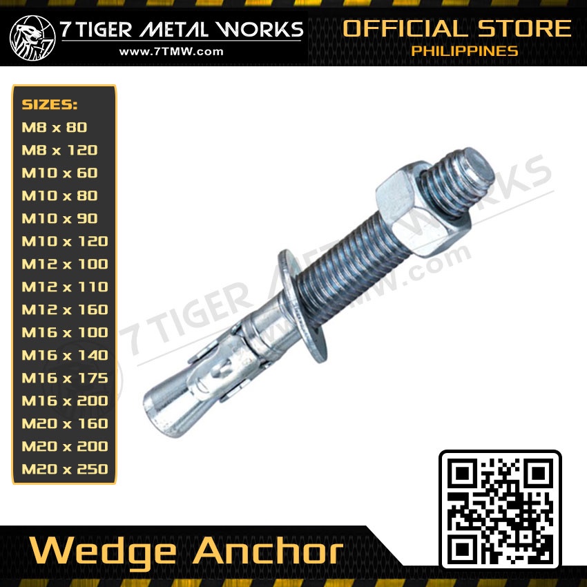 ♟Wedge Anchor 16mm / Expansion Bolt / Concrete Anchor Bolt / Mechanical Anchoring Anchor Bolt