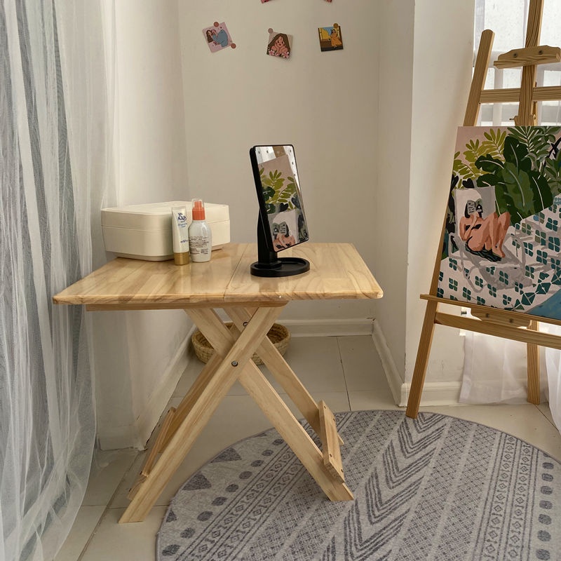 Solid Wood Folding Table Household Dining Table Simple Portable Dining ...