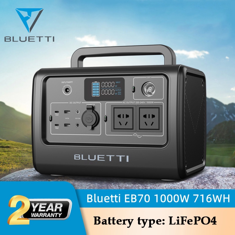 Bluetti EB70 1000W 716WH Portable Power Station MultiFunction Portable Big Capacity Solar