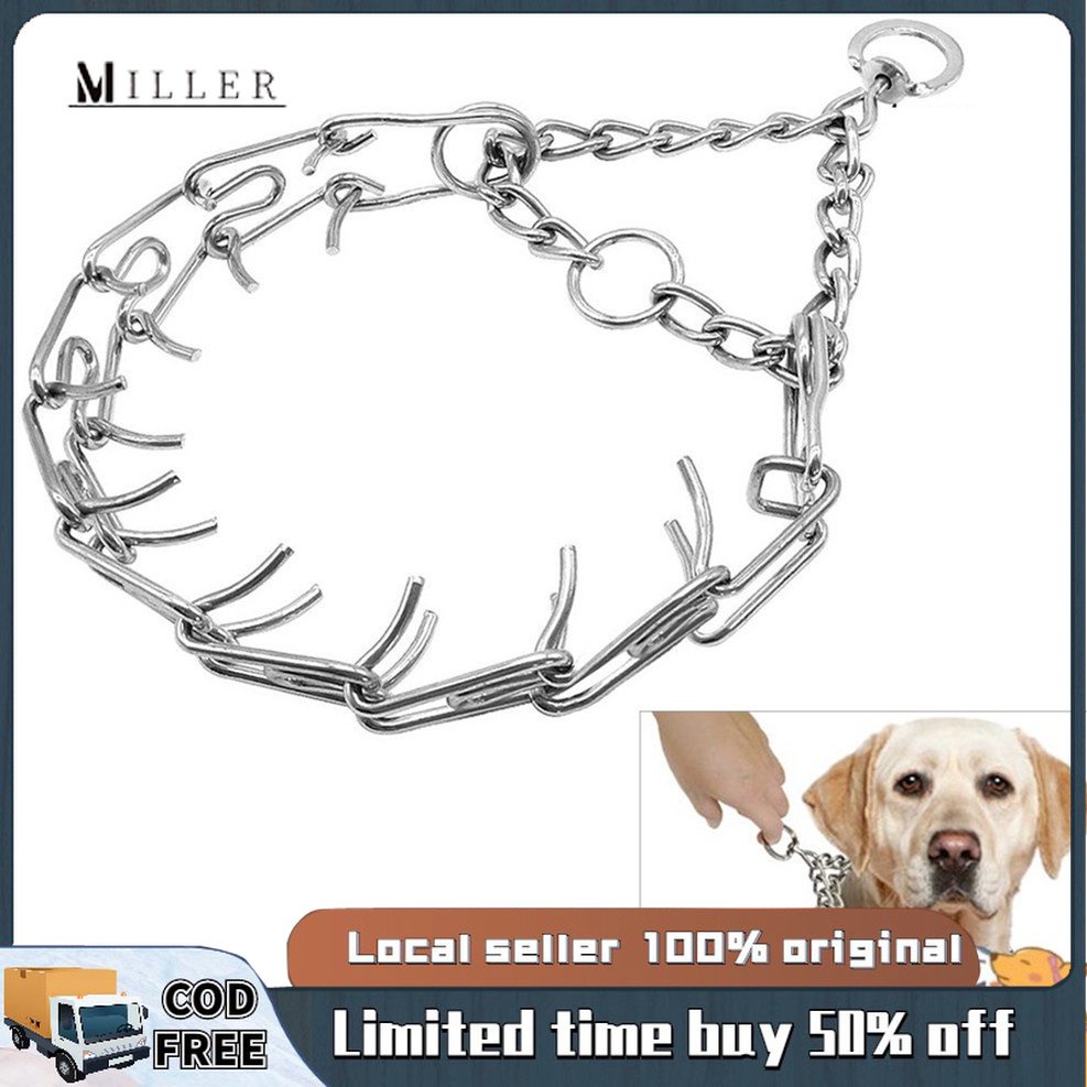 【COD】Dog Chain Training Collar Prong Choker Collars Pet Iron Metal ...