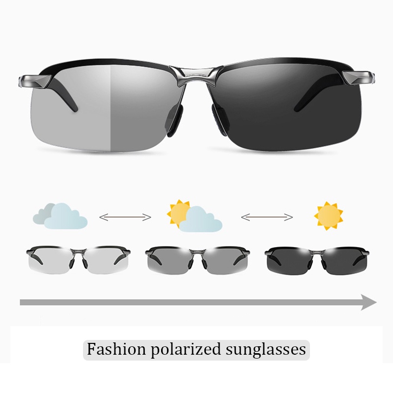 New Fashion Photochromic Sunglasses Polarized Driving Glasses Change Color  Sun Glasses Night Vision Eyewear