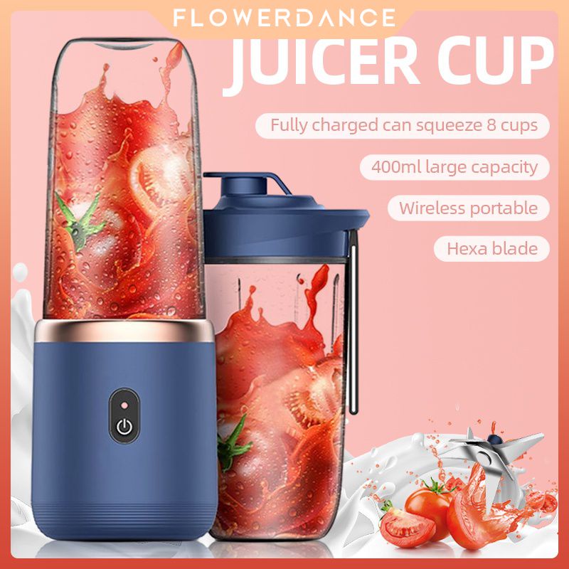 Portable Juicer 6 Blade Blender With Glass Cup Can Crash Ice Electric