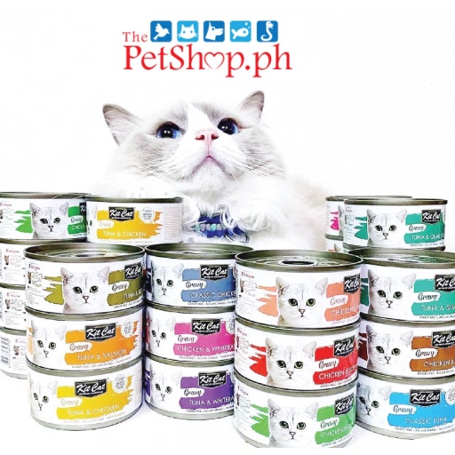 Set of 24 Kit Cat GRAVY Can Wet Food 70g All Life Stages | Shopee ...