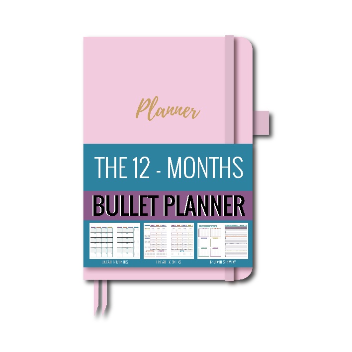 Undated Planner Goal Calendar Notebook colored pages w/ free stickers