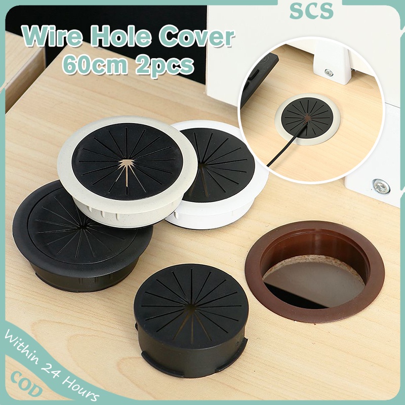 2PCS Desk Cord Grommets Wire Cable Hole Cover for Managing and Hiding Office PC Desktop Cable