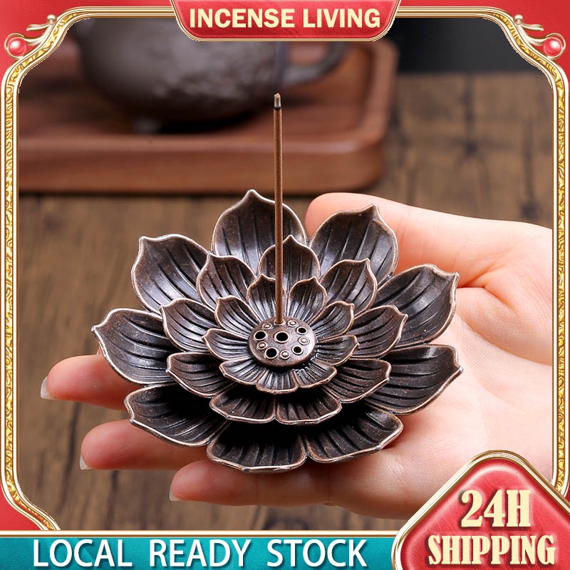 Incense Burner Lotus Incense Stick Holder Buddhism Decoration Censer