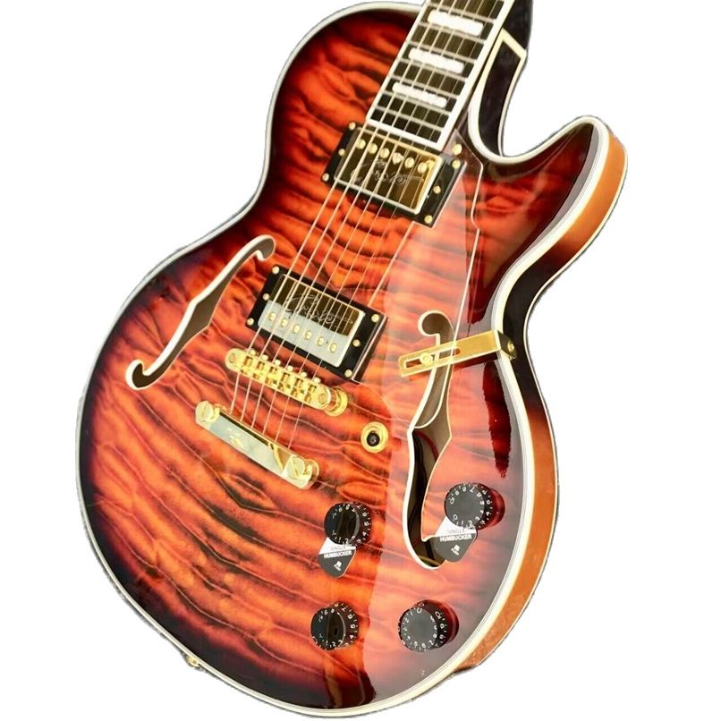 New Arrival Grote Les Paul Custom Electric Guitar Semi Hollow Flame ...