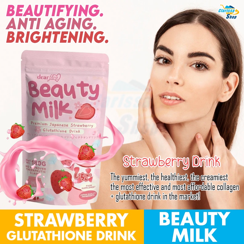 Dear Face Beauty Milk Premium Japanese Strawberry Glutathione Drink ...