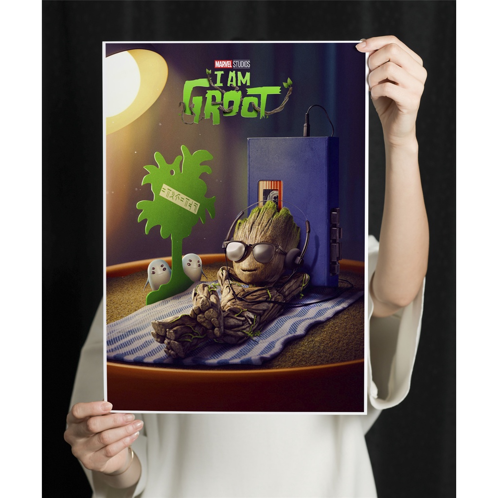 Marvel Comics Short Play I Am Groot Retro Kraft Paper Decorative Poster ...