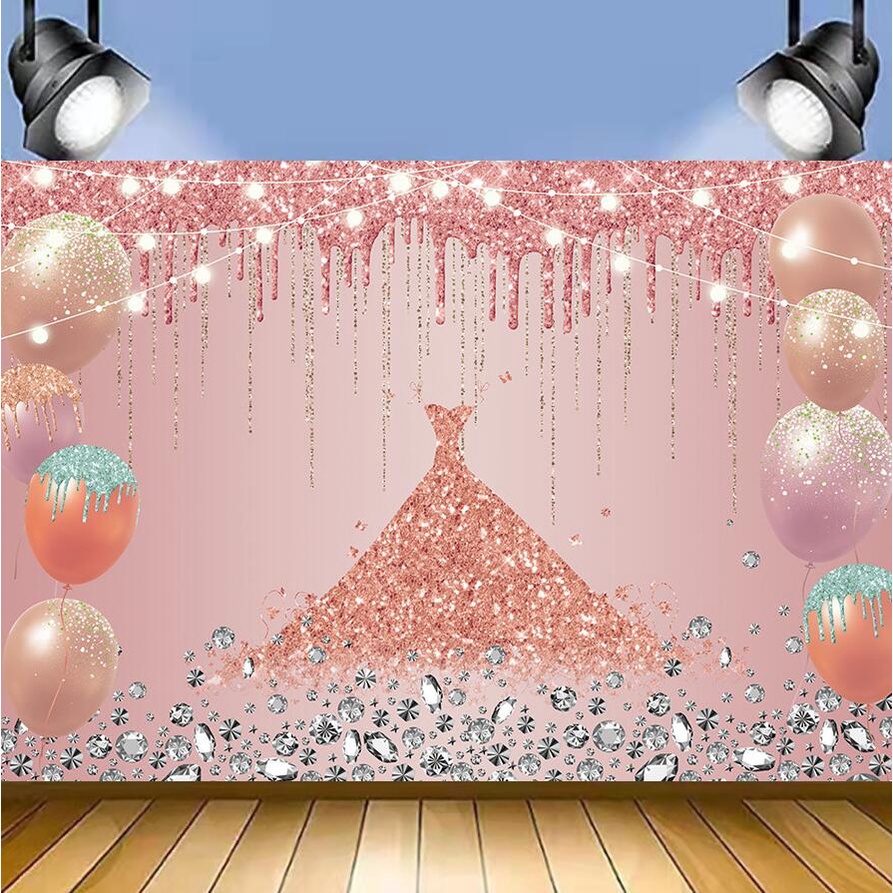 Rose Gold Diamond Balloons Background Rose Gold Dress Background Baby