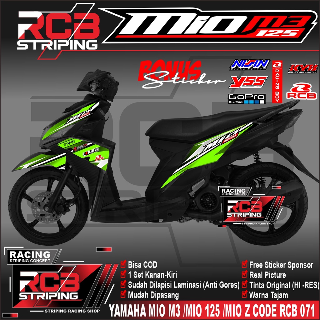 Mio i 125 STOCK DECALS/STRIPING MIO M3 /Z/125/ STICKER/STICKER/PREMIUM ...