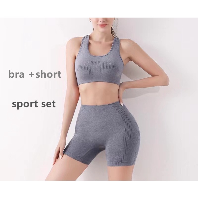 2in1 woman yoga bra and shorts seamless set sports bra fitness set zumba  cloth