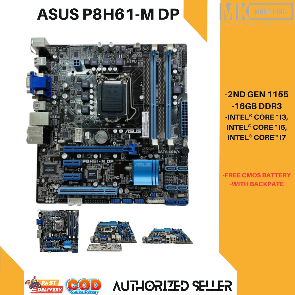 ASUS P8H61-M DP Desktop 2ND Motherboard H61 Socket LGA 1155 i3 i5 i7 ...