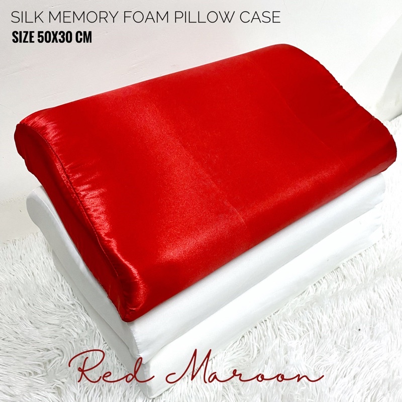 MEMORY FOAM SILK pillowcase 50x30cm Printed Latex Pillow case Shopee