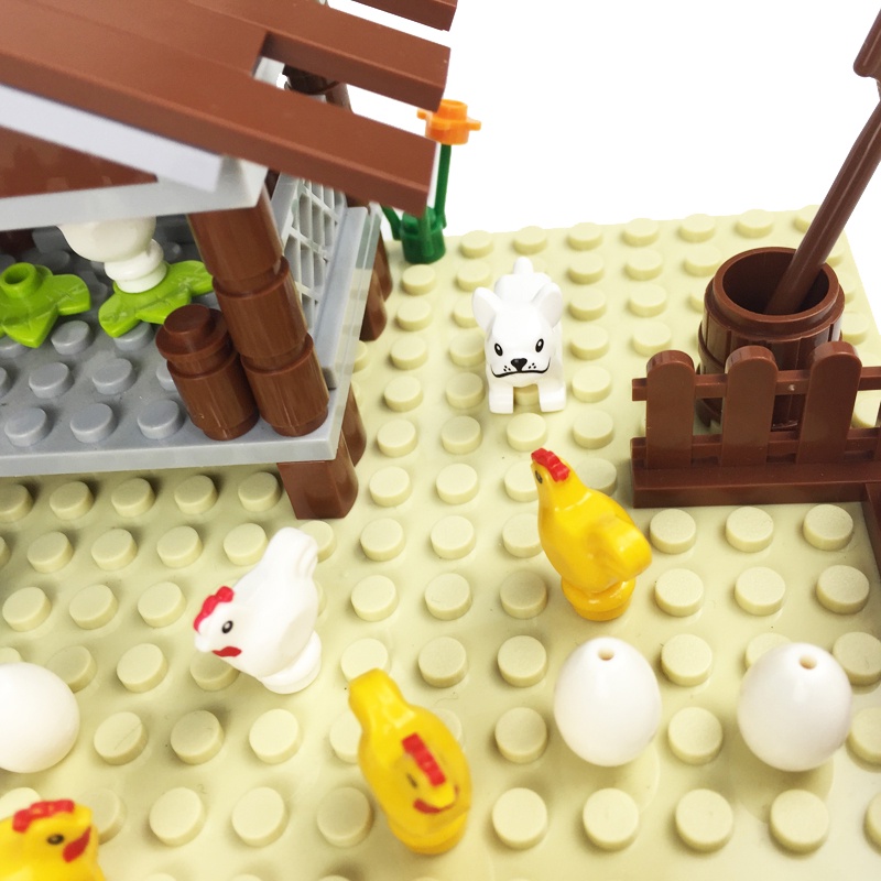 MOC Small Particle Building Block Chicken Scene Chicken Farm Assembly ...