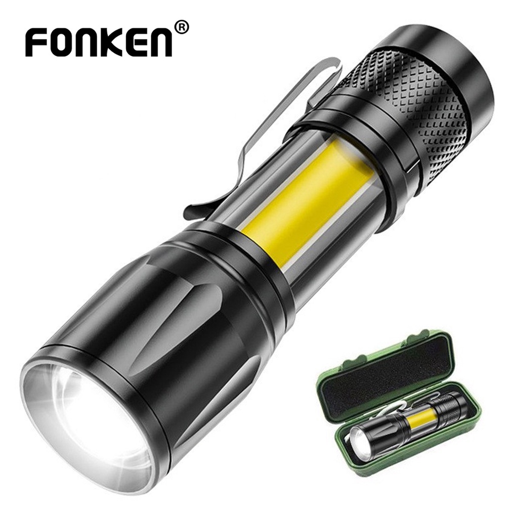 Fonken High Power Rechargeable Led Flashlight Mini Zoom Torch Outdoor ...