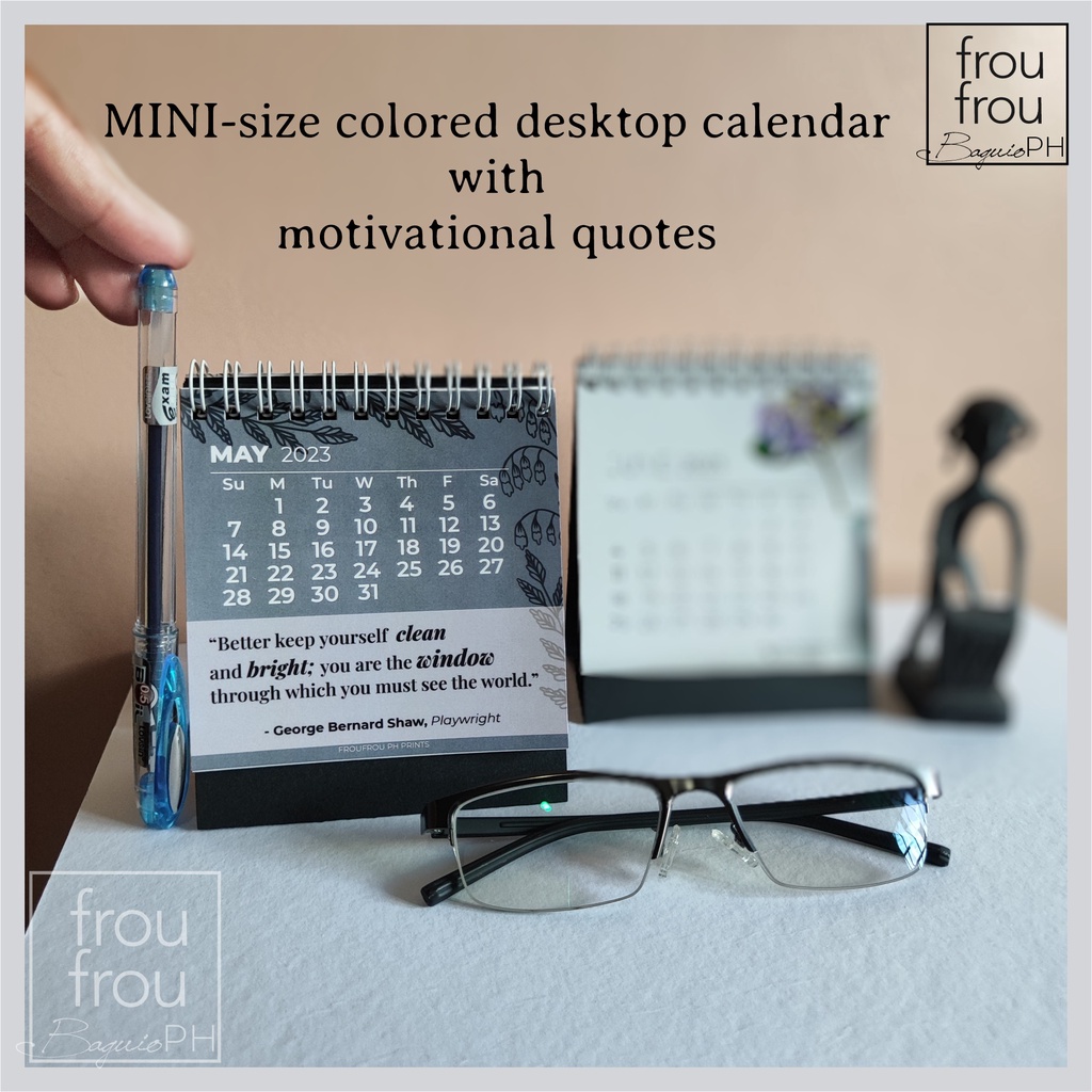 2024/2025 Mini Desktop Calendar with Motivational Quotes Shopee