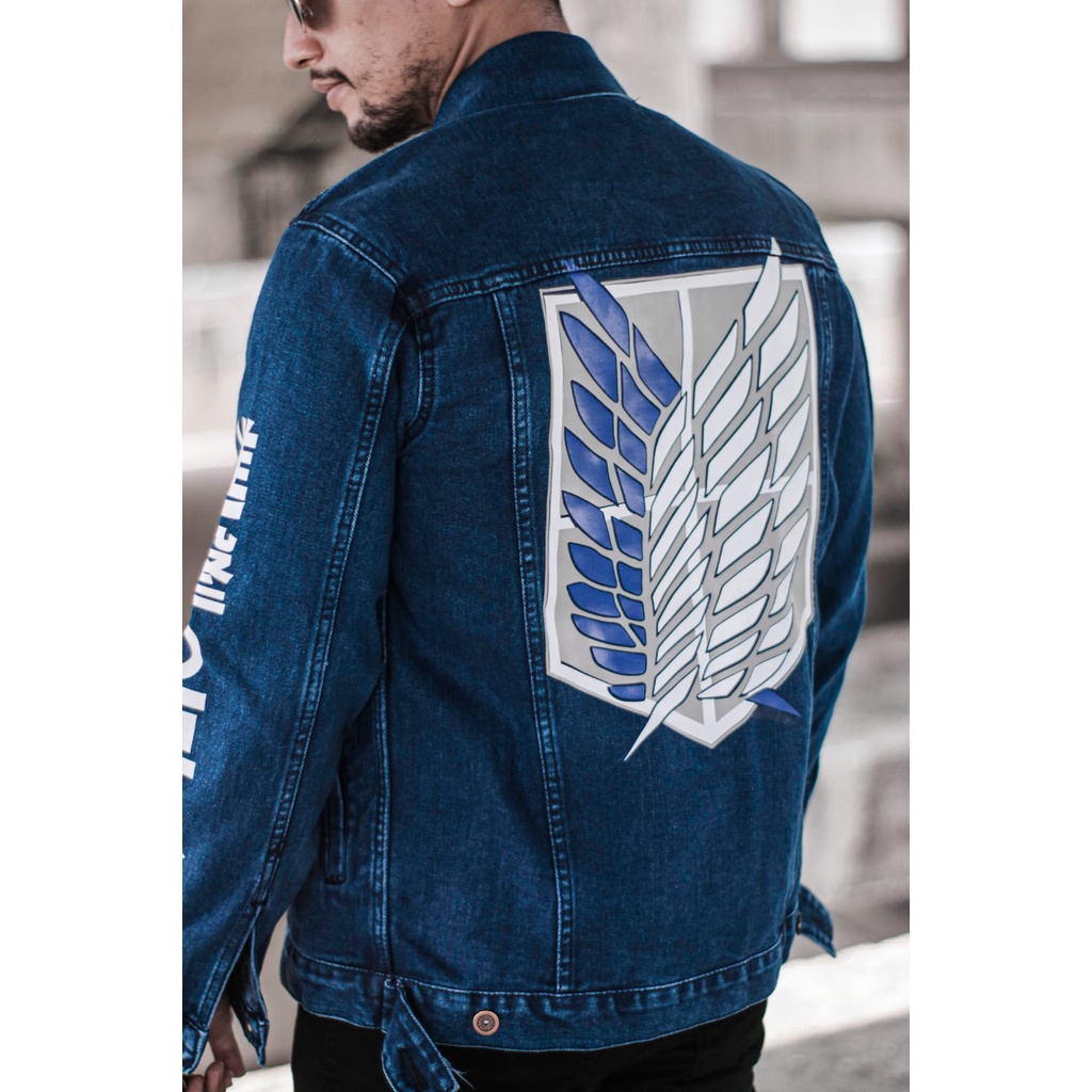Aot Blue Jacket Denim Hoodie Aot Denim Jacket Attack On Titan
