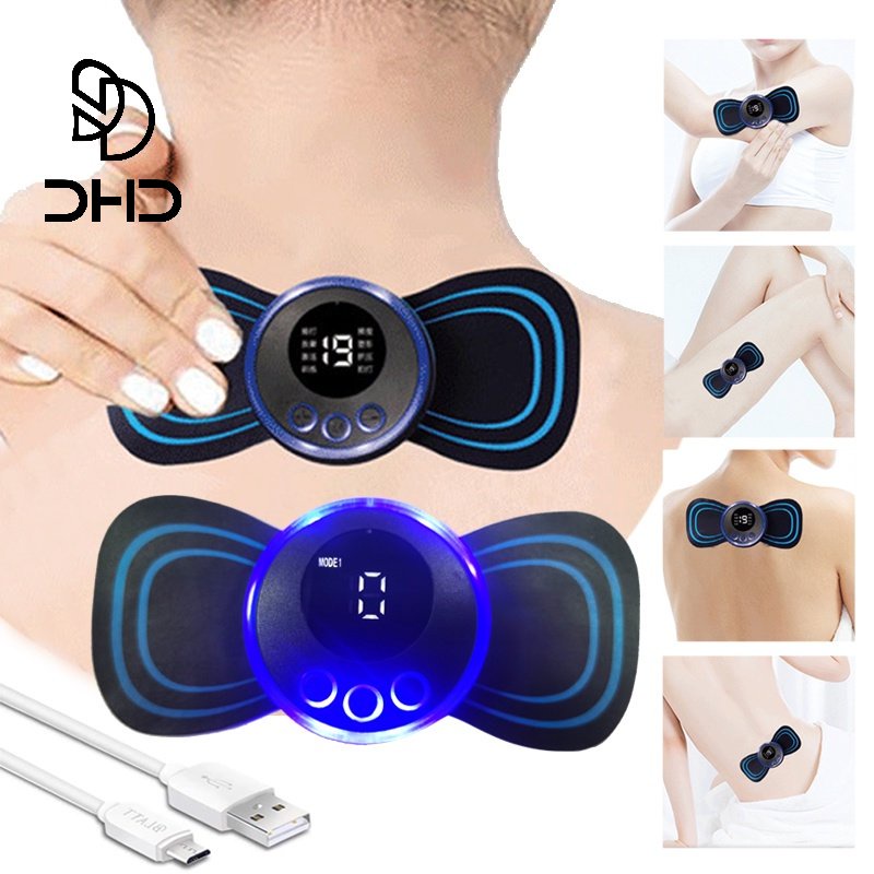 Ems Mini Portable Electric Pulse Neck Massager Cervical Back Muscle Pain Relief Tool Shoulder