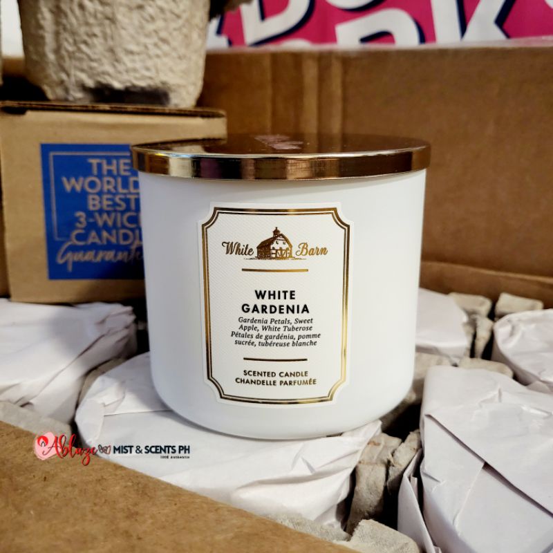 WHITE GARDENIA 3 Wick Candle White Barn by Bath & Body Works Shopee Philippines