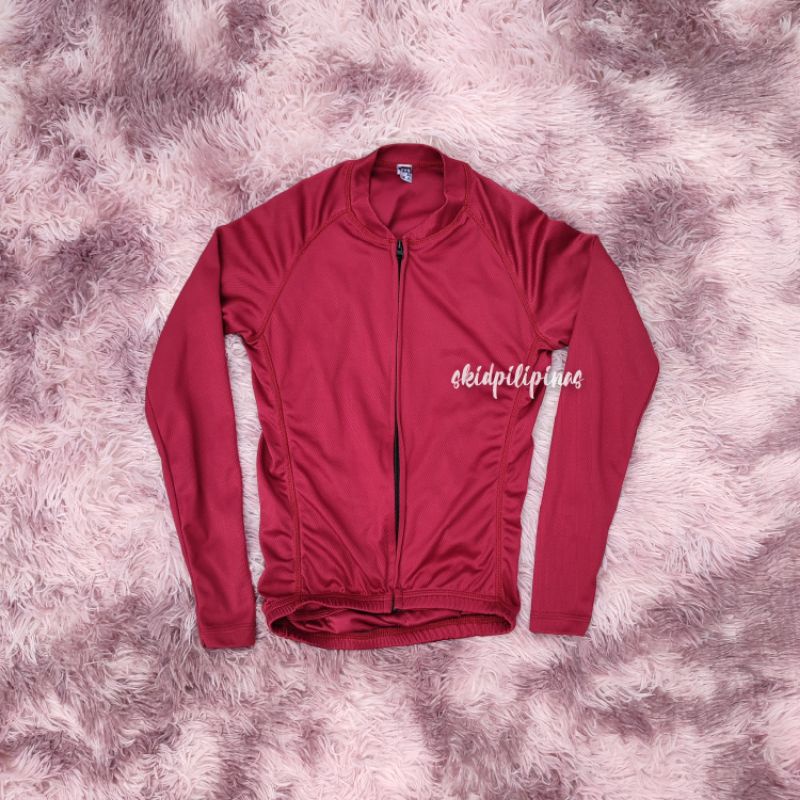 Cycling Jersey Maroon Longsleeve Drifit (skidpilipinas) Shopee Philippines