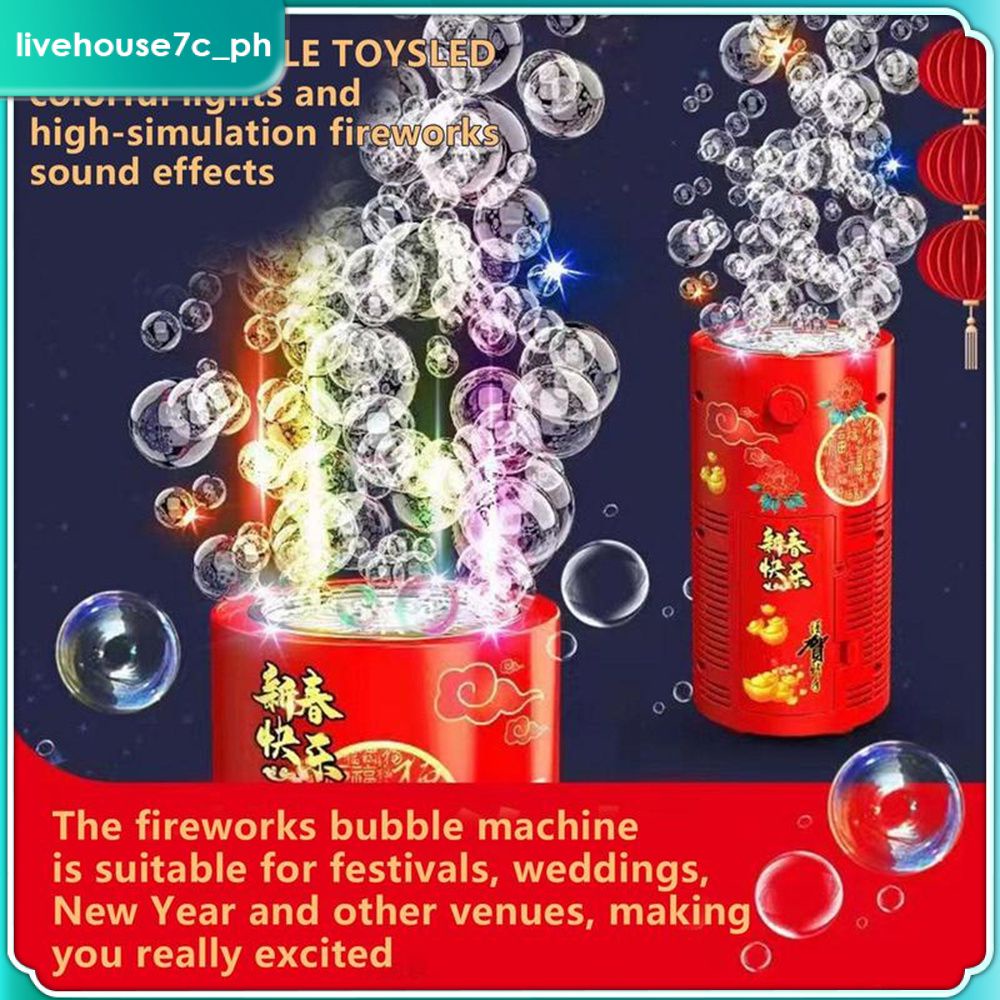 36 Holes Automatic Fireworks Bubble Machine With Flash Lights Sounds