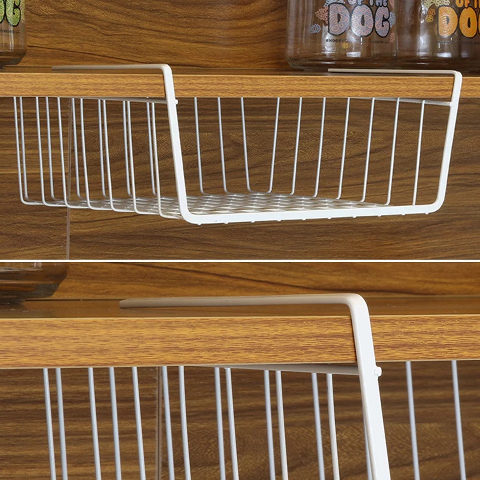 Desk Wire Organizer Metal Iron Desk Cabinet Storage Rack Under Table ...