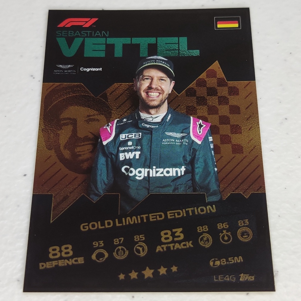 Sebastian Vettel Turbo Attax 2021 Formula 1 F1 Card Gold Limited ...