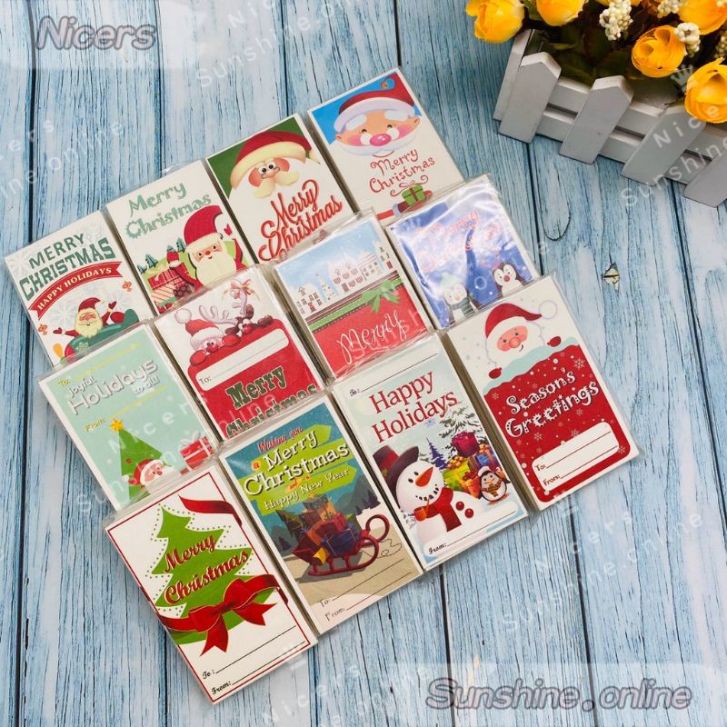 100pcs/pack Christmas gift paper card tag card random design Shopee