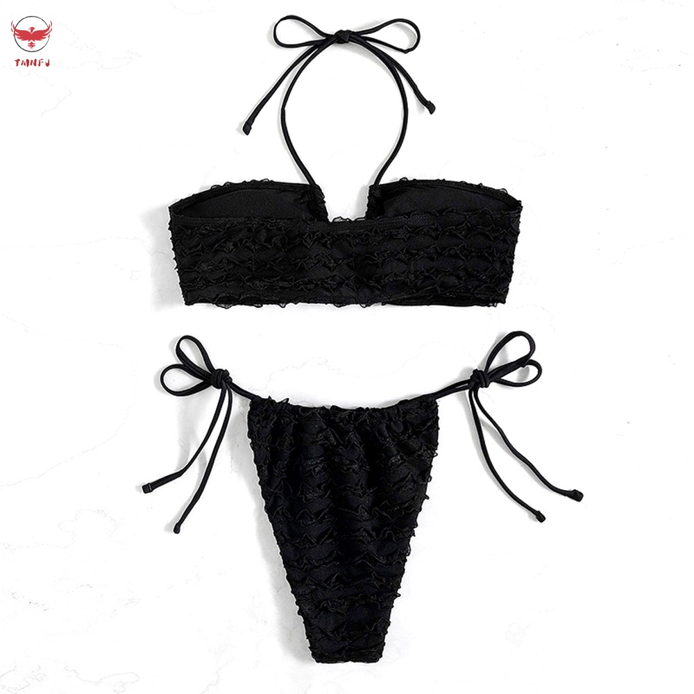 Women's Swimsuit Sexy Tie Bikin Thong Thong 2Piece Summer Bathing Suit Spa Clothing Sunbathing