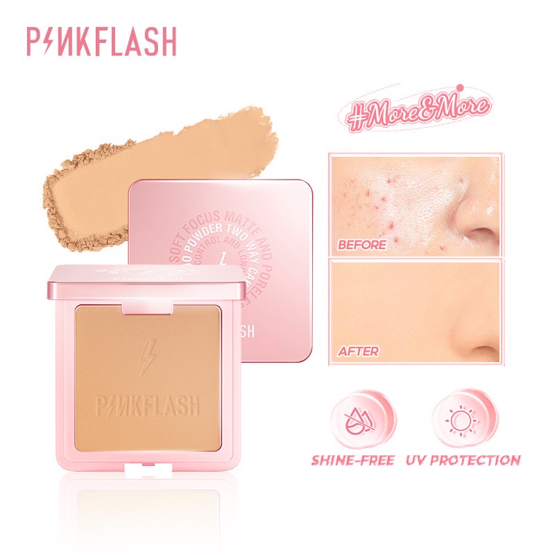 PINKFLASH Sunscreen Powder Waterproof Pressed Powder Matte Oil Control ...