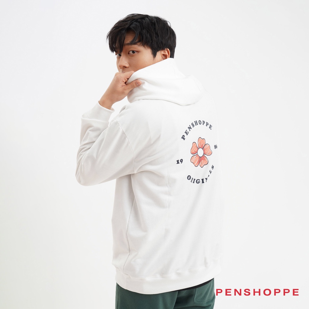 Cabincore Hoodie With Front And Back Print For Men (White