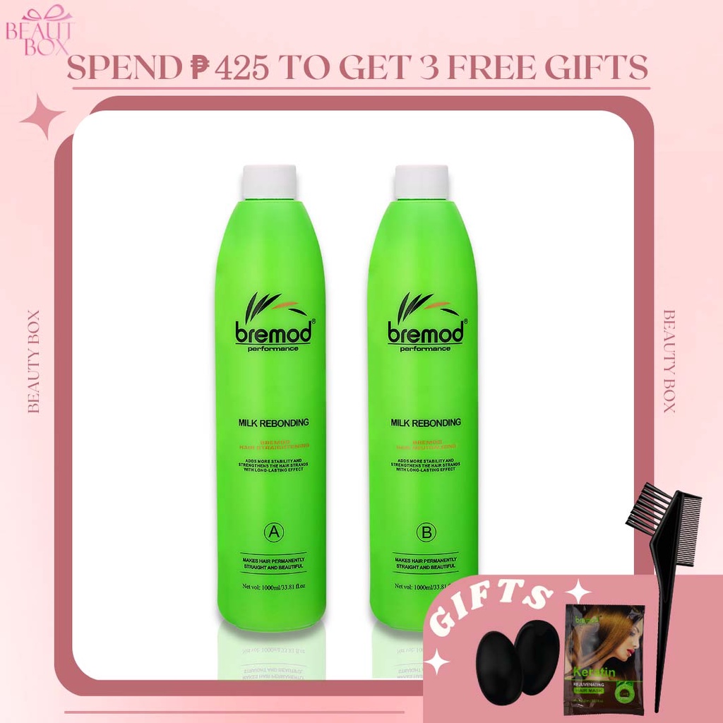 NEW Bremod Rebonding Set 1000ml Hair Straightening Milk