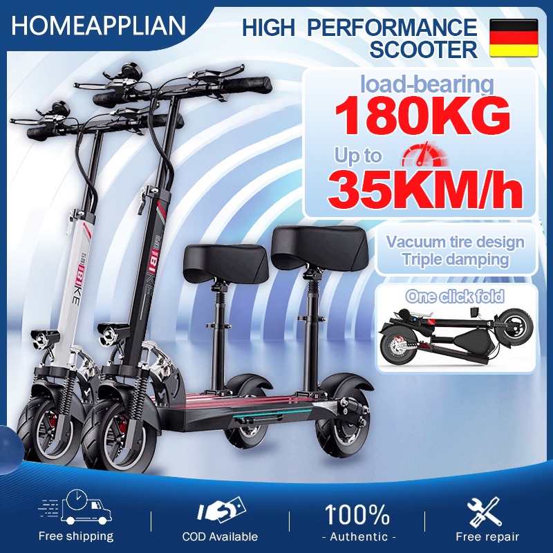 Foldable Electric Scooter Biker, Adult Electric Scooter 35km/h All Aluminum Alloy Mini Scooter