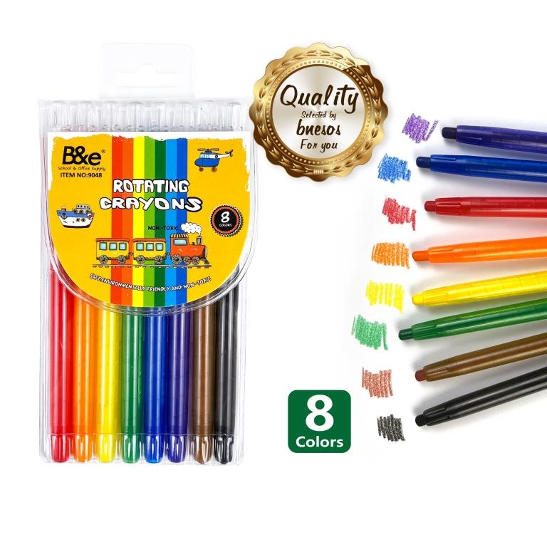 Bnesos Stationary School Supplies B&e Rotating Crayons 8-12-18Colors ...