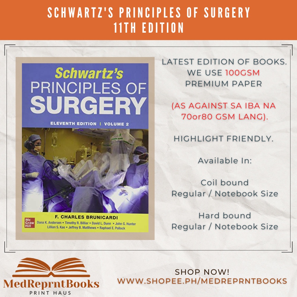SCHWARTZ PRINCIPLES OF SURGERY 11TH EDITION | Shopee Philippines