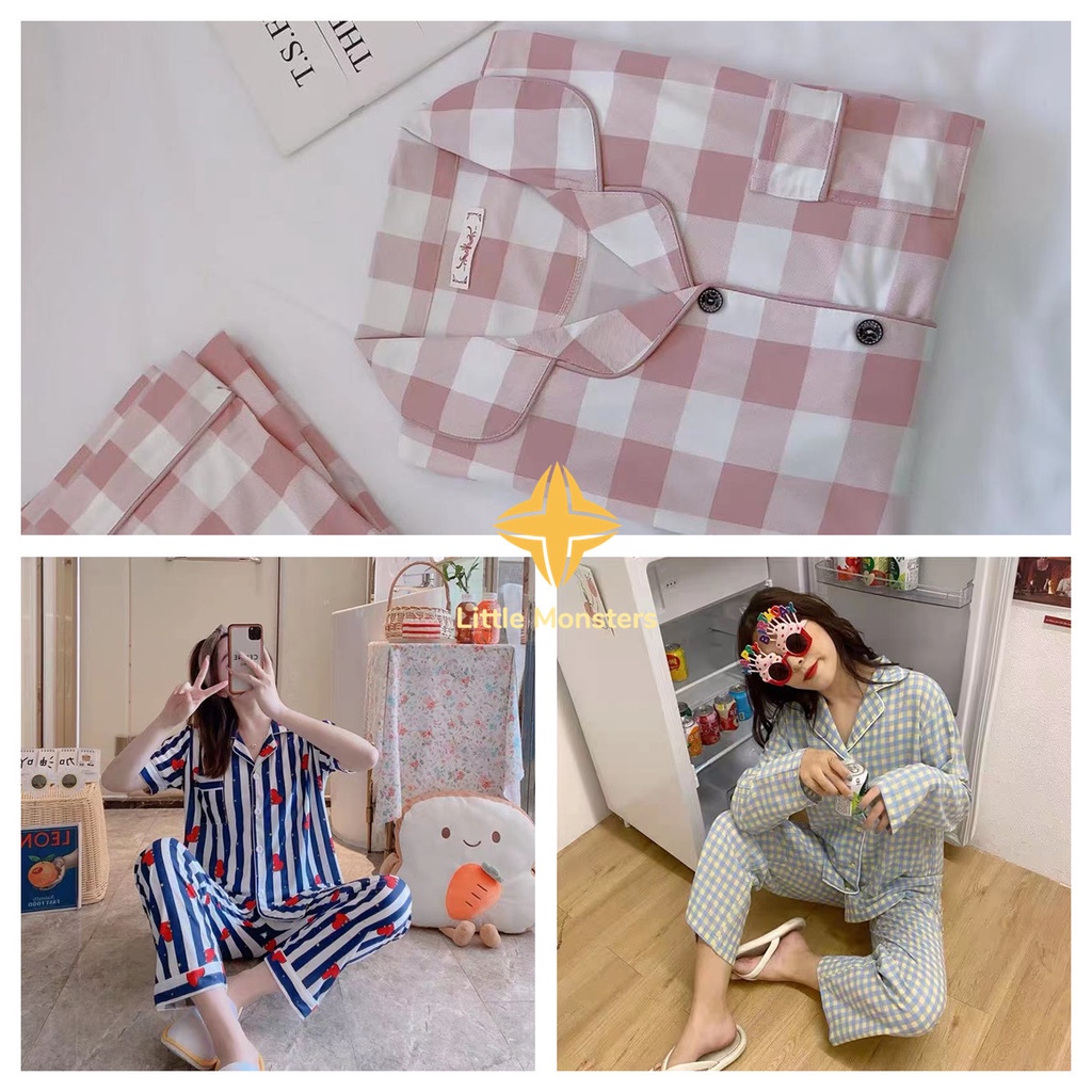 Modern Apricot Oversized Print Ice Silk Pajamas Two Piece Set Spring main image 1