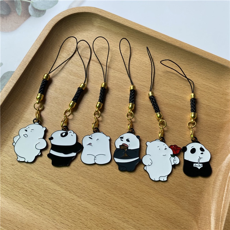 Cute Panda Lanyards Keys Mobile Phone Headphone Strap Hanging Rope ...